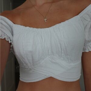 White Off-Shoulder Women's Top